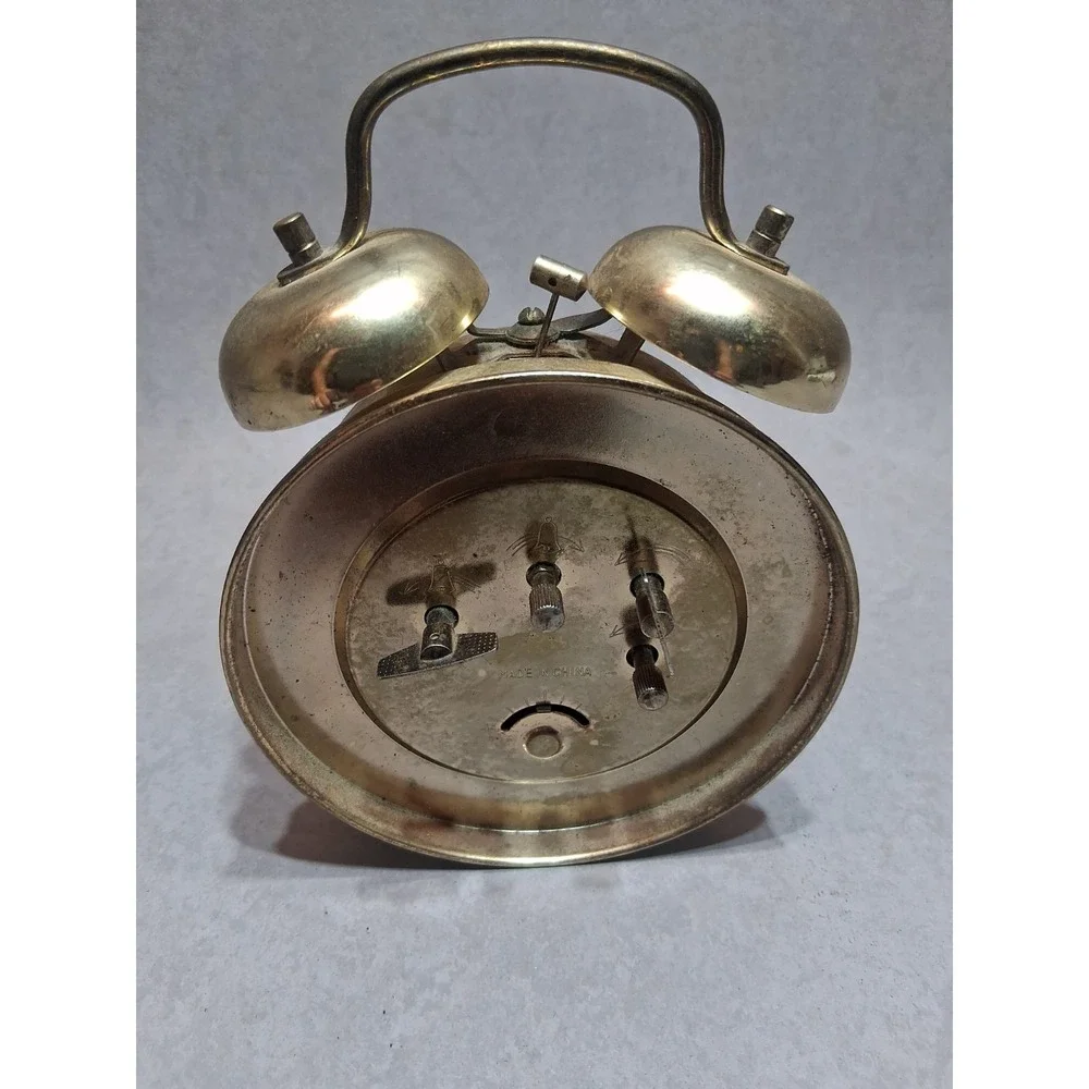 Advance Twin Bell Alarm Clock Gold Vintage Style Metal Loud Alarm Classic